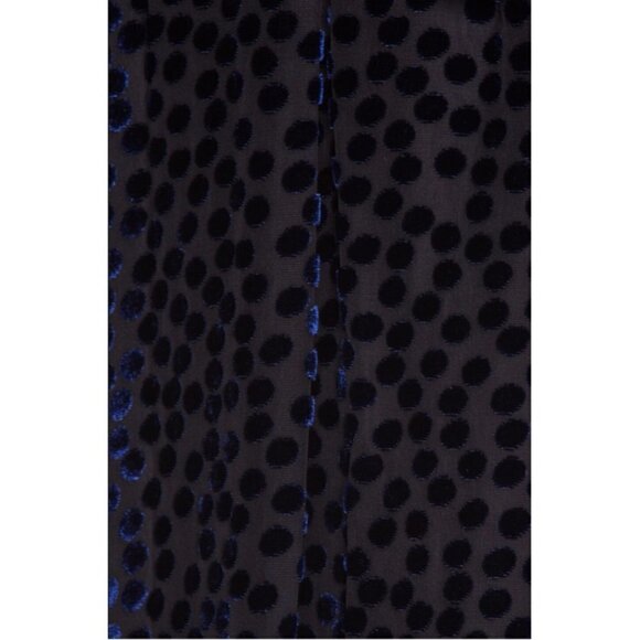 💕THE GREAT💕 The Merry Dress ~ Navy Blue Velvet Burnout Polka Dot Midi M NWT - Picture 9 of 16